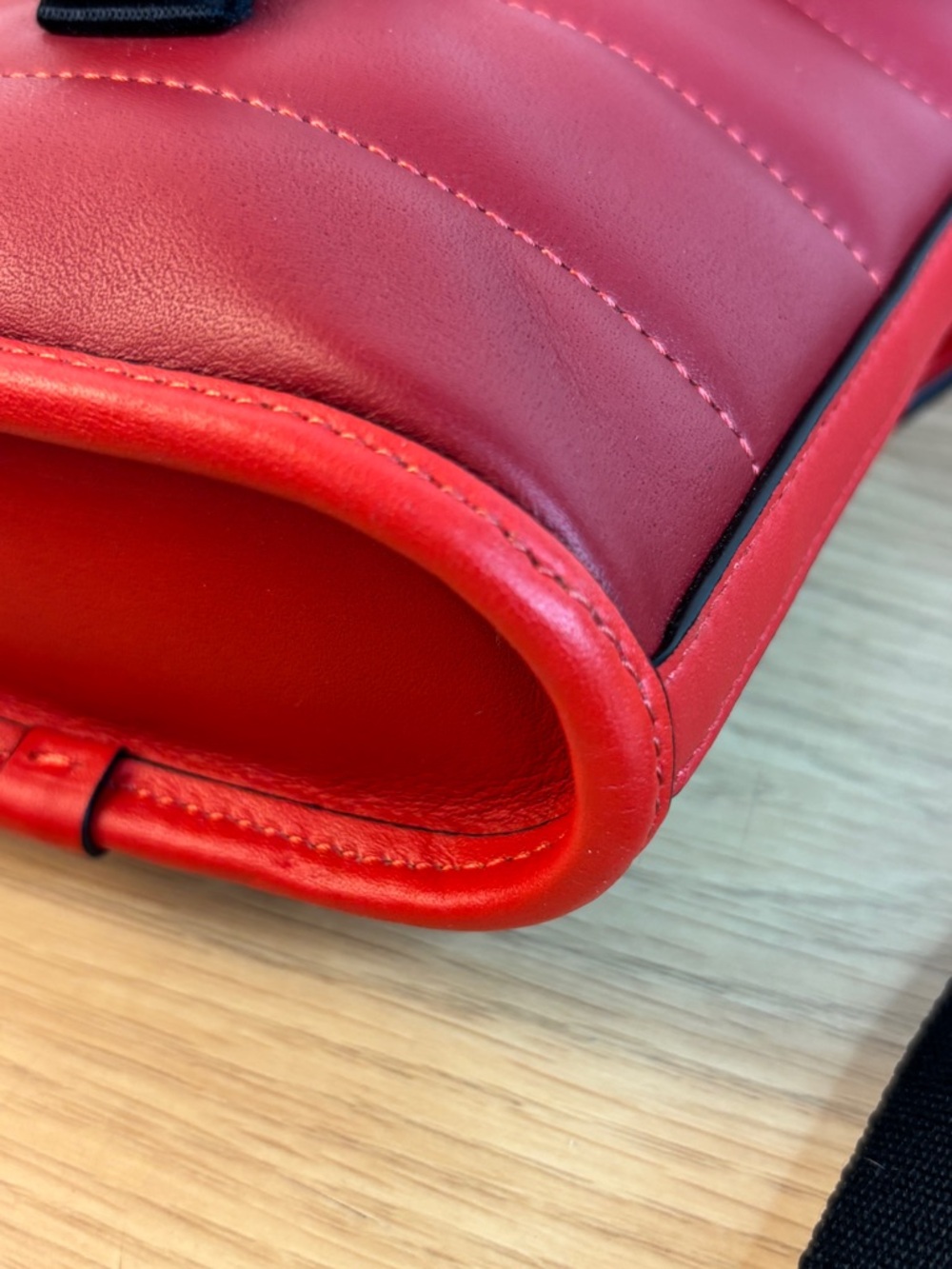 Coach Red/Black Track Small Flap Crossbody with Quilting Unisex Like New! - Picture 11 of 15